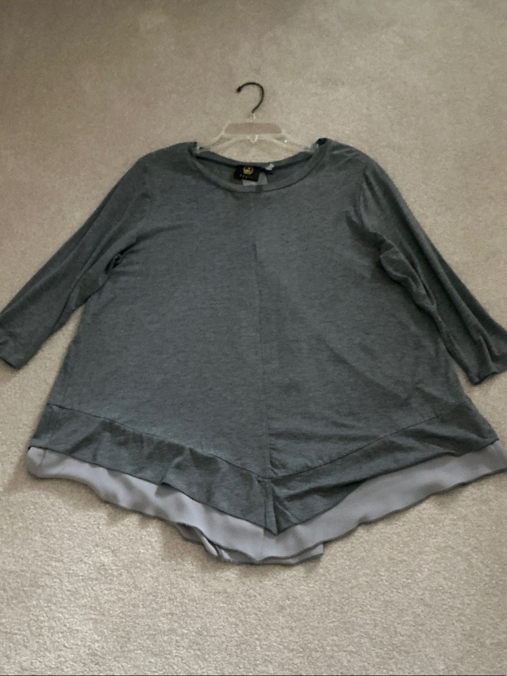 Vecceli Italy Gray Layered Hem Tunic